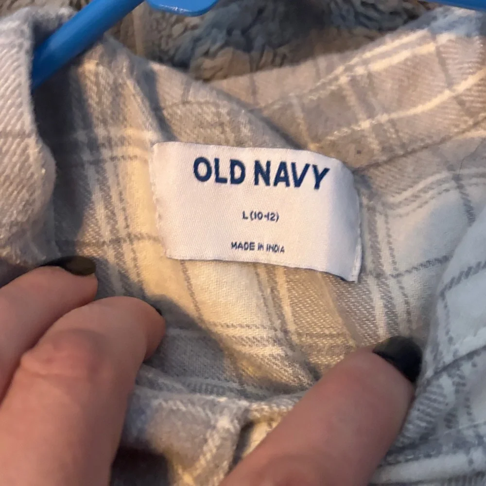 Old Navy Kids Plaid Button-Down Shirts - Gray and Dark Green